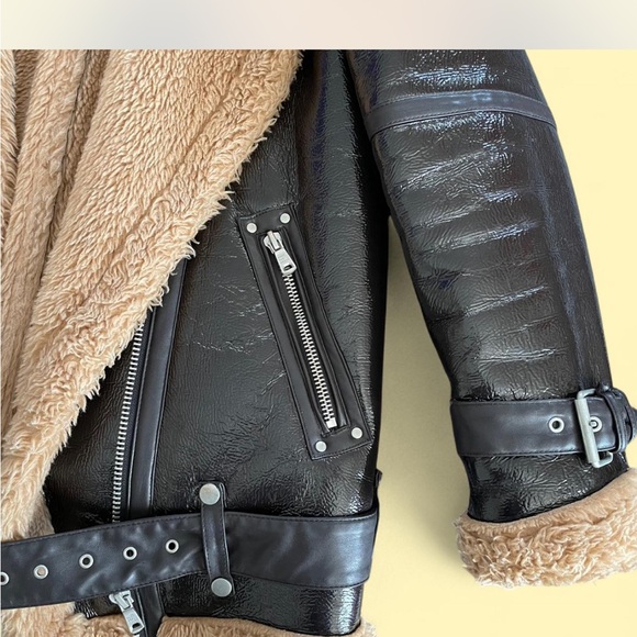 Avec Les Filles dark brown and Tan Leather Jacket - Picture 9 of 11